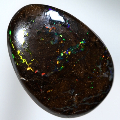 SOLID BOULDER OPAL Sparkles of bright red, orange and green SEE VIDEO 